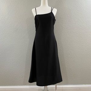 Asymmetric Black Strappy Dress